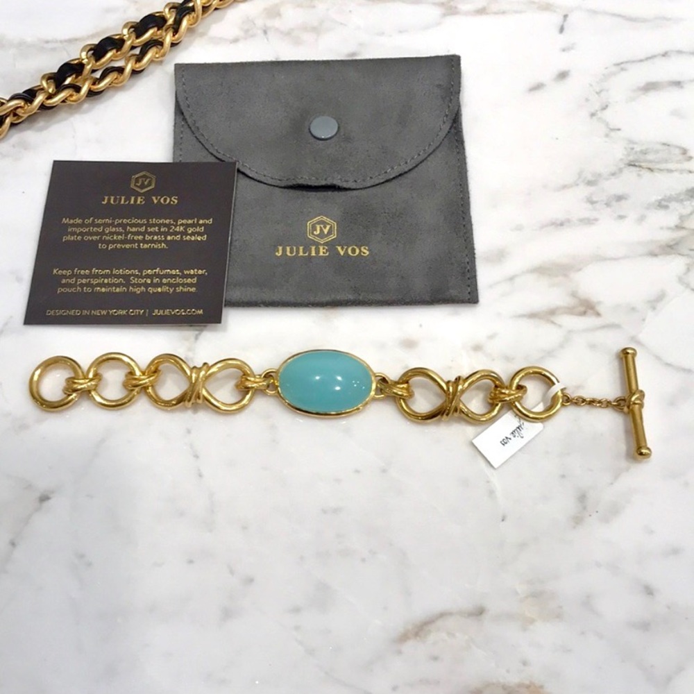 NWT luxury bohemian minimalist Authentic rare Julie Vos Chalcedony bracelet - Picture 4 of 14